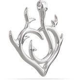 Sterling Silver Hook Hunter Heart Keeper Pendant Deer Antlers Nautical Treasure Jewelry